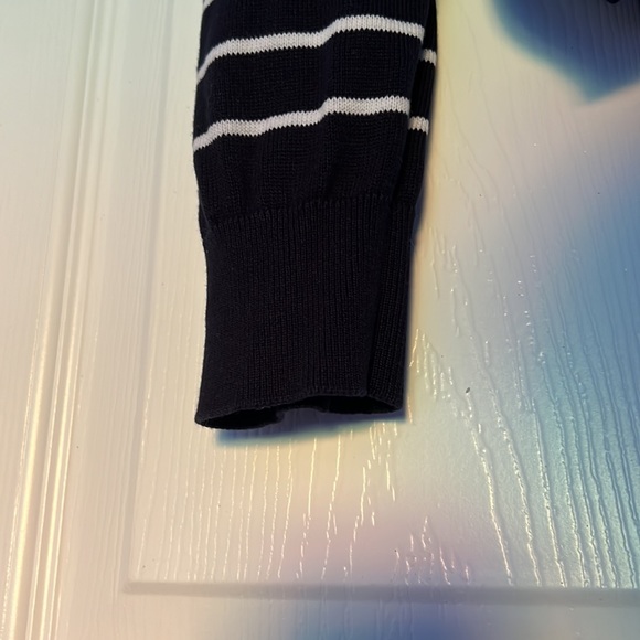 Mens Crewneck Navy blue & white Sweater - Picture 4 of 5